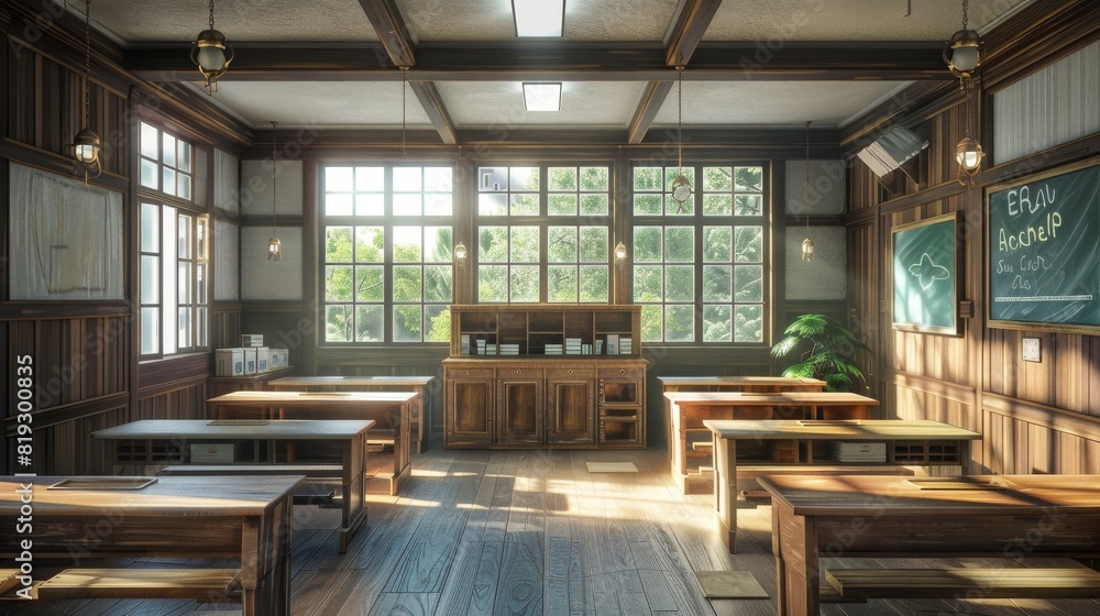 Old-Fashioned Classroom Interior Old-Fashioned Classroom Interior