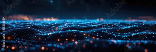 abstract background with a glowing blue network