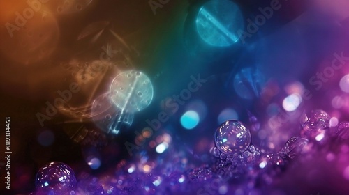  multiple vibrant bubbles in shades of purple and blue against a sharp background