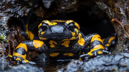 Fire salamander in its natural habitat © Oskar