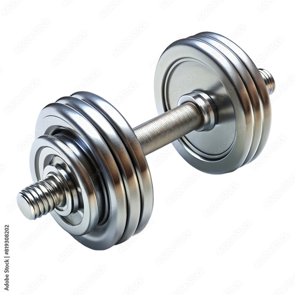 Heavy steel dumbbell Isolated on transparent background Heavy steel dumbbell Isolated on transparent background