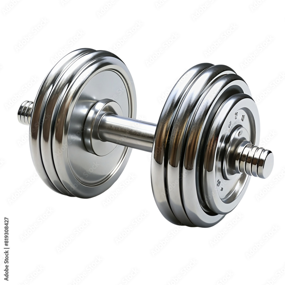 Naklejka premium Heavy steel dumbbell Isolated on transparent background