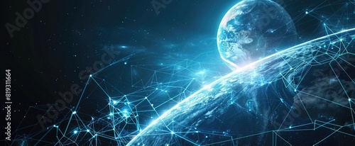 abstract global network and connectivity concept photo