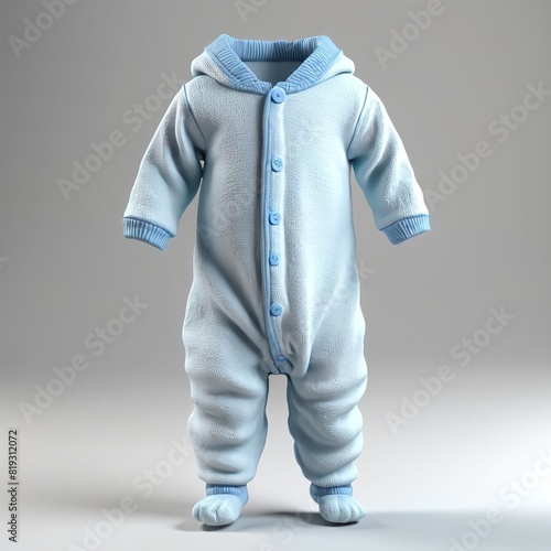 3D image of a baby onsie with white background, photo
