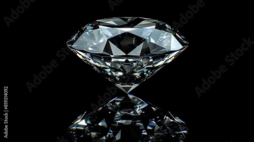 Sparkling Solitaire Diamond Captured in Isolation  Perfect for Luxury and Romance. Reflecting Elegance on a Black Background. Ideal for High-end Jewelry Promotions. AI