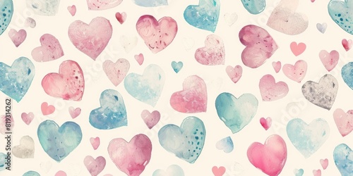  Seamless Pastel Valentines Hearts Pattern