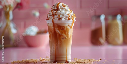 Coffee Cup With Whipped Cream and Caramel