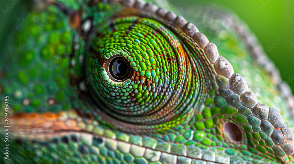 Obraz premium Close-up of Chameleon Eye and Scales