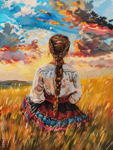 Digital art - Woman in a field