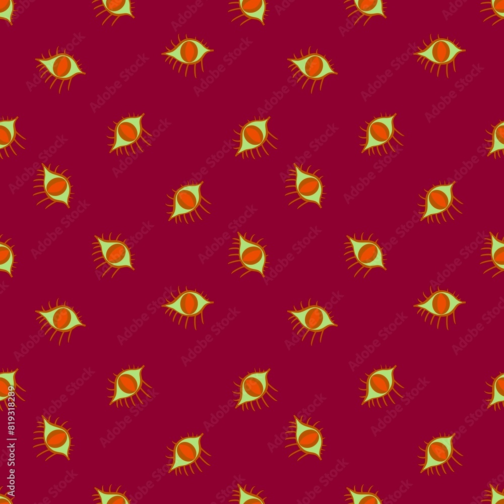 Cartoon Halloween monsters eyes seamless autumn pattern for wrapping paper Cartoon Halloween monsters eyes seamless autumn pattern for wrapping paper