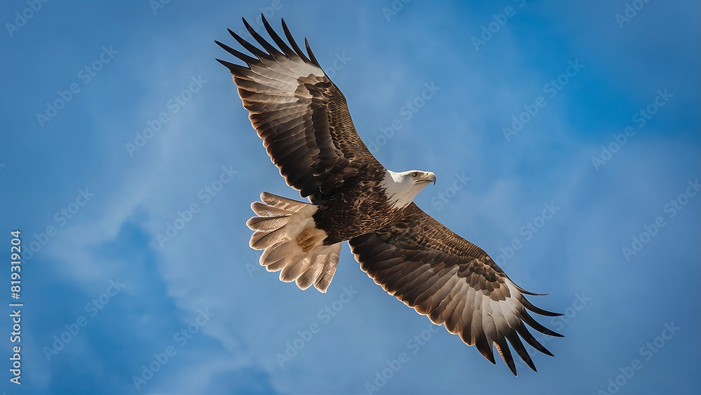 Fototapeta premium An eagle flying high in the sky
