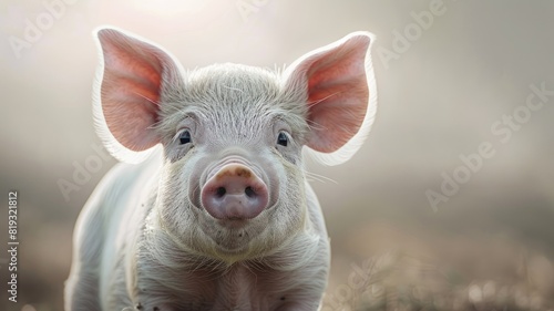 Close-up of curious piglet in natural sunlight © Татьяна Макарова