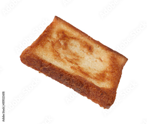 Piece of fresh toast bread isolated on white