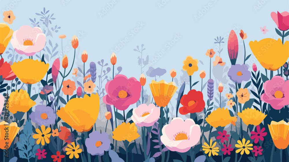 Vertical floral background with beautiful blooming