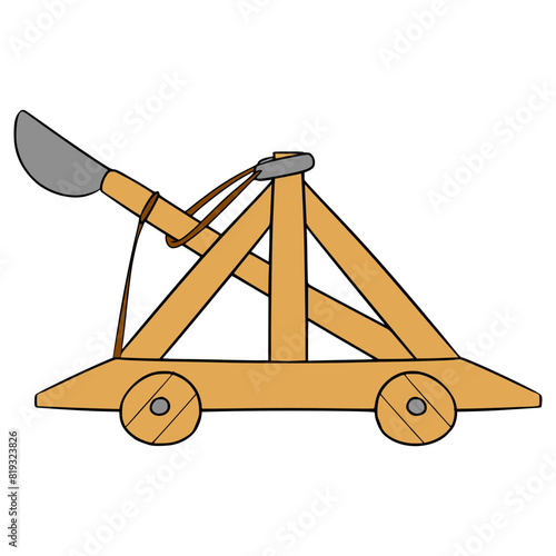 catapult illustration hand drawn isolated vector	
