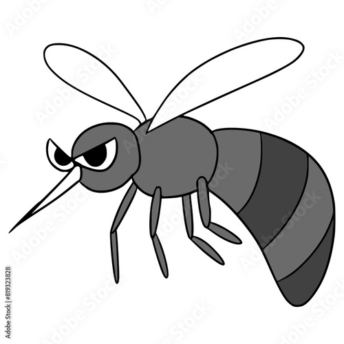 mosquito illustration hand drawn isolated vector	

