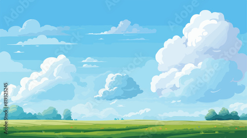 View of beautiful blue sky with fluffy clouds 2d fl photo