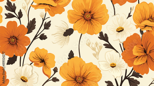Vintage flowers pattern. Seamless floral background