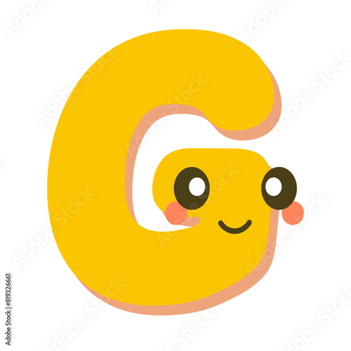  G Letter childish alphabet. Vector Illustration 