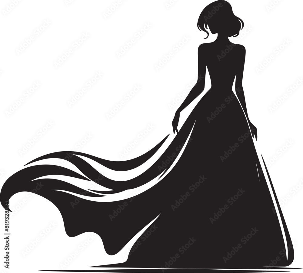 Silhouette of beautiful girl in profile with long hair Silhouette of beautiful girl in profile with long hair