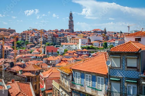 Beautiful Panoramic view of old town Porto, Portugal