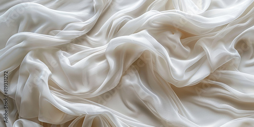 Elegant white georgette  silk fabric texture photo