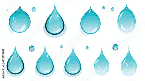Water drops set. Clean waterdrops aqua blobs top vi