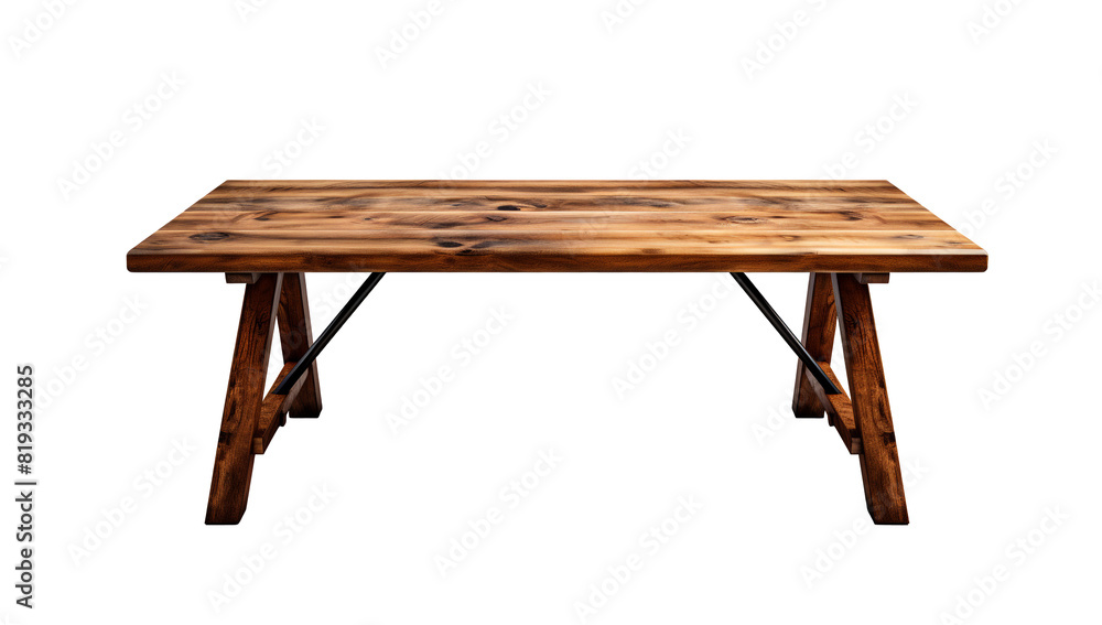 Handcrafted wooden coffee or reading table isolated on white background, old wooden table isolated, old wooden table Handcrafted wooden coffee or reading table isolated on white background, old wooden table isolated, old wooden table