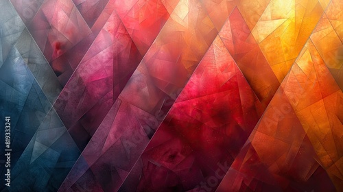 abstract triangles, in the style of line art, transparency, multi color photo