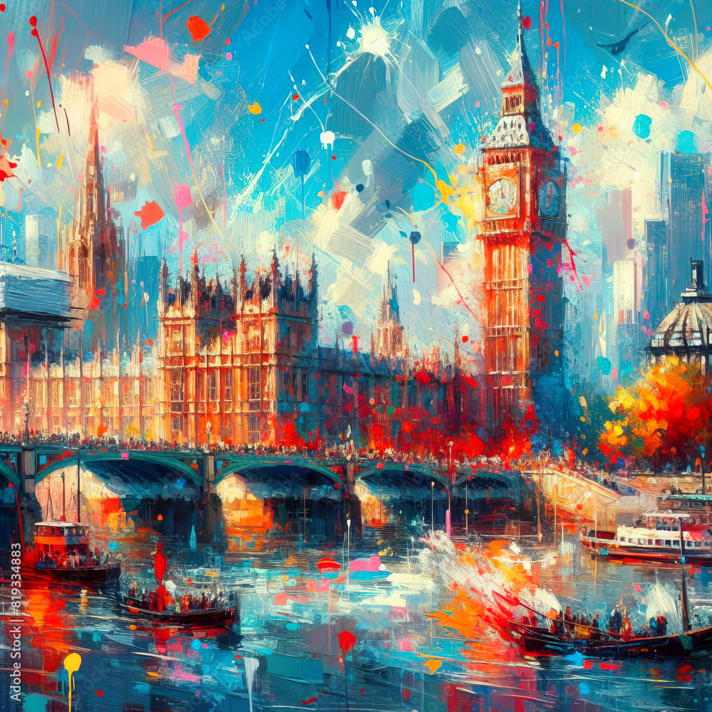 Fototapeta premium london in watercolor