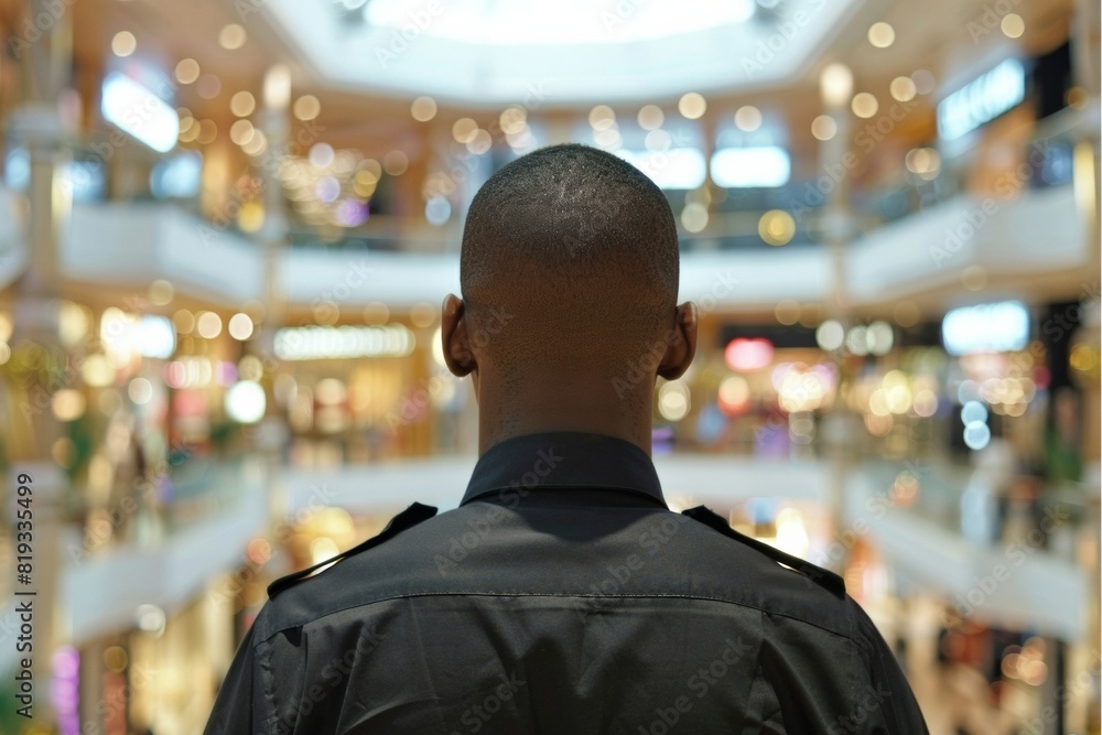 Security Guard in Black Uniform Monitoring Shopping Mall - security - commercial - protection Security Guard in Black Uniform Monitoring Shopping Mall - security - commercial - protection