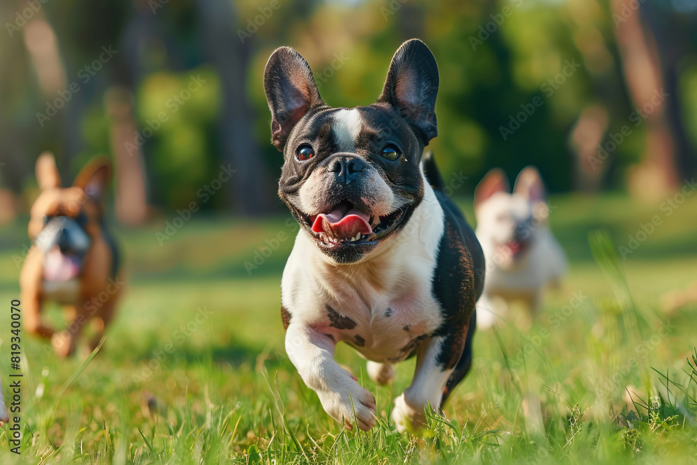 French Bulldog on nature background.