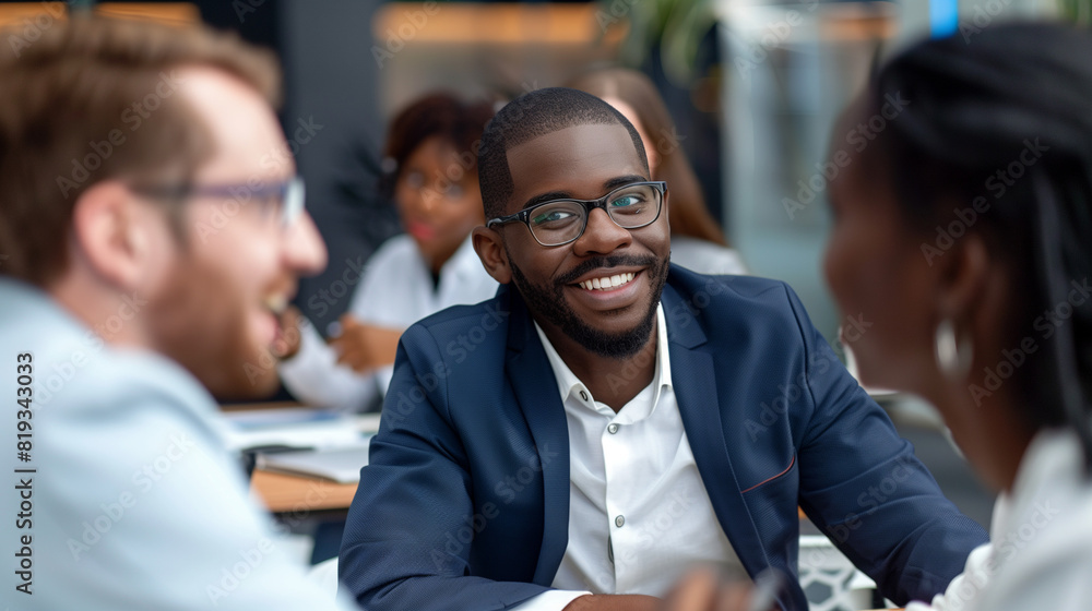 Multiethnic Business People Discussing at Conference Table Multiethnic Business People Discussing at Conference Table