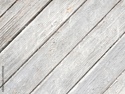 Diagonal white planks wood. Boards texture background