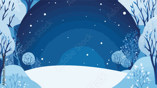 Winter natural banner vector illustration with blan photo