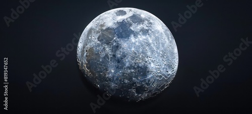 Panoramic view of the moon out in the space photo