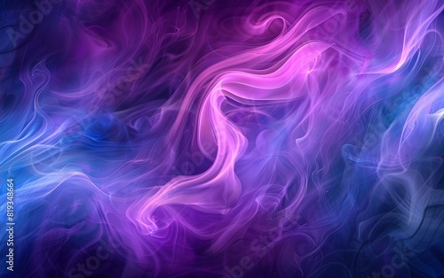 Ethereal swirls of purple and blue smoke against a dark background.