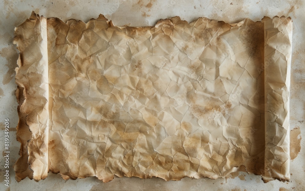 Faded old parchment paper with mottled texture and soft, grainy backdrop.