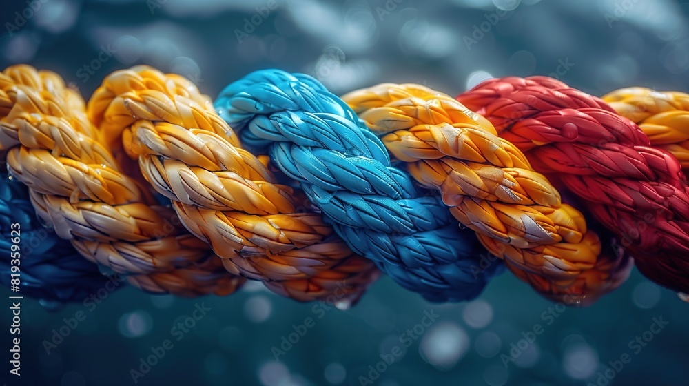Team rope diverse strengths connect partnership teamwork unity communicates support. Strong diverse network rope team concept integrates braid color background cooperation empower power. Team rope diverse strengths connect partnership teamwork unity communicates support. Strong diverse network rope team concept integrates braid color background cooperation empower power.
