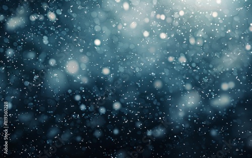 Snow falling gently in a tranquil, dark night sky.