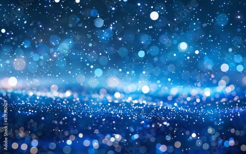 Starry blue night transformed into an abstract sea of sparkling lights.