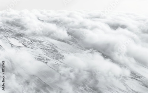 Sweeping marble texture with a cloudy, smooth white expanse. © OLGA