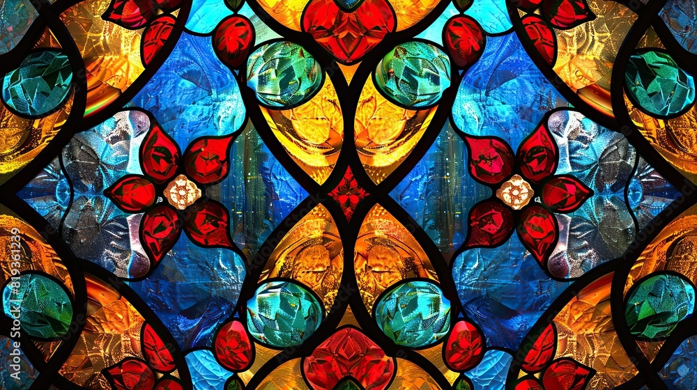 beautiful stained glass repeatable Christian pattern 