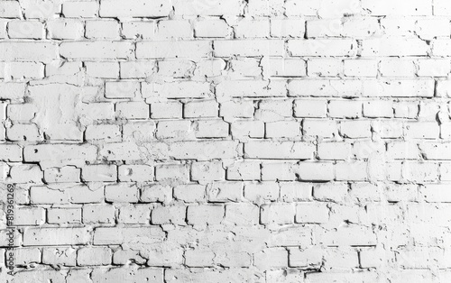 Textured white painted brick wall, evenly lit with natural light.