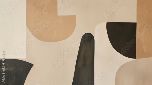 beige, neutral tone abstract minimalism art with shapes 