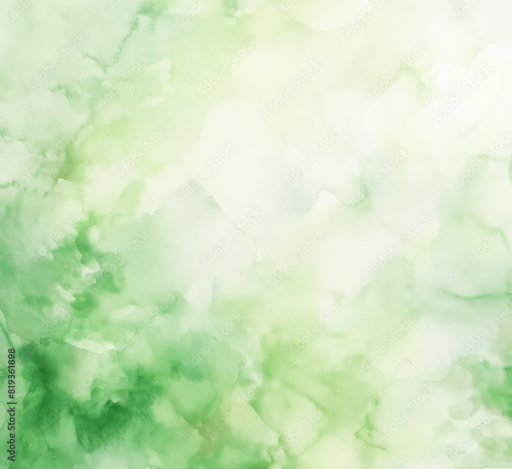 Fototapeta premium Watercolor green paint on transparent background