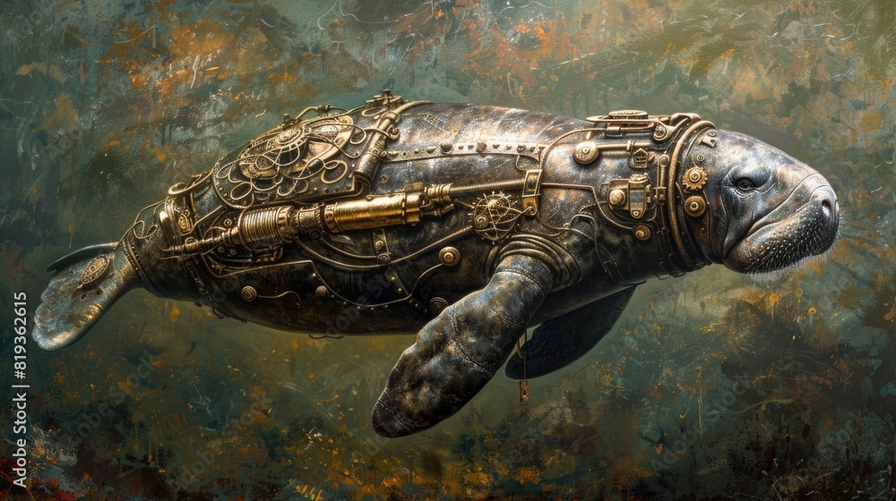 Fototapeta premium Steampunk Manatee