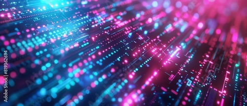 Wallpaper Mural Neon technology abstract background. Abstract illustration background Torontodigital.ca