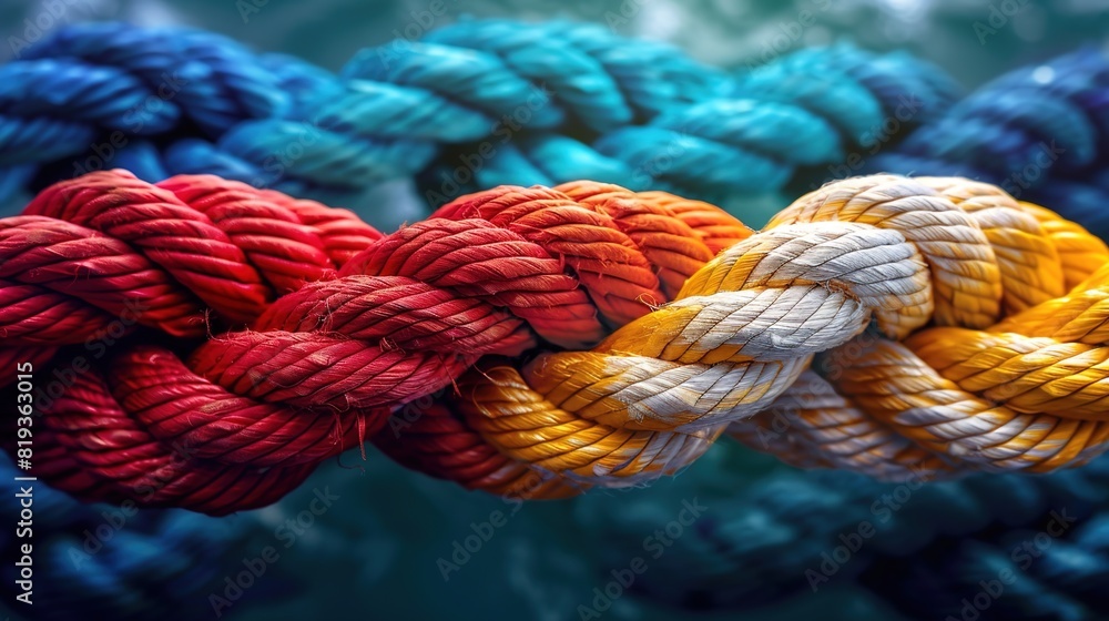 Team rope diverse strengths connect partnership teamwork unity communicates support. Strong diverse network rope team concept integrates braid color background cooperation empower power. Team rope diverse strengths connect partnership teamwork unity communicates support. Strong diverse network rope team concept integrates braid color background cooperation empower power.