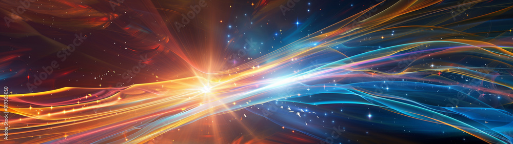 Abstract intertwined rays of light visualising direction and sense, created with generative AI technology Abstract intertwined rays of light visualising direction and sense, created with generative AI technology